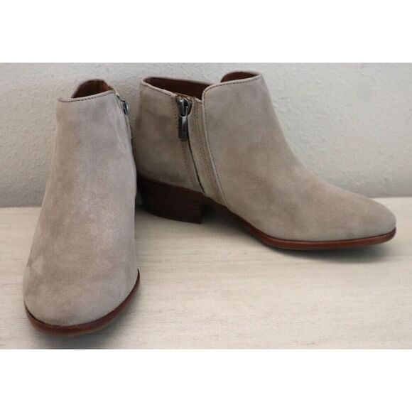 Sam Edelman Women's Sz 4.5M Gray Suede Petty Chelsea Ankle Booties - Picture 1 of 10